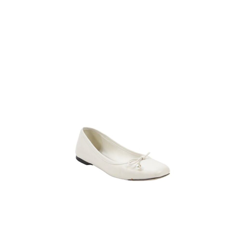 Jimmy Choo Womens Leather Bow Detail Ballet Flats White Size 37 7